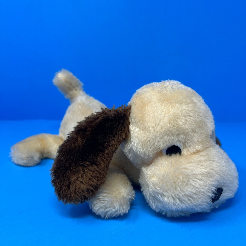 R Dakin Drooper Puppy Dog 10 Inch Tan Brown Vintage 1973 Plush Bean Bag 16